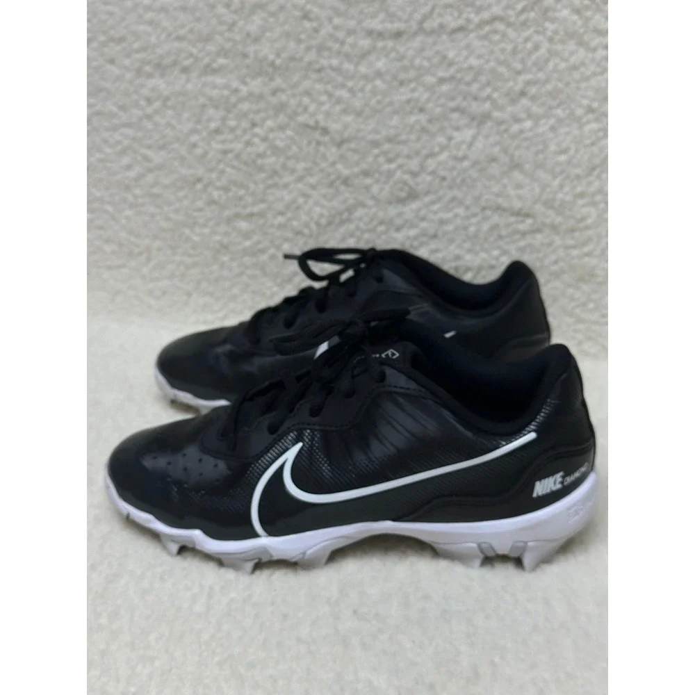 Nike Alpha Huarache Cleats Black White DJ6525-001 Youth 5.5Y